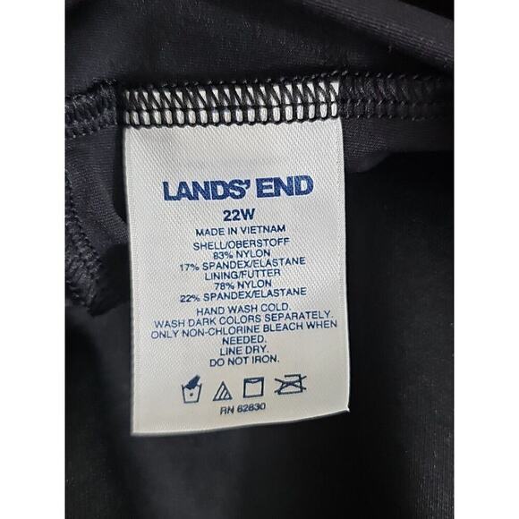 Lands'End ~Woman Plus Size 22W~ Black Swim Top Solid Adjustable Padded Tank. - Picture 2 of 9